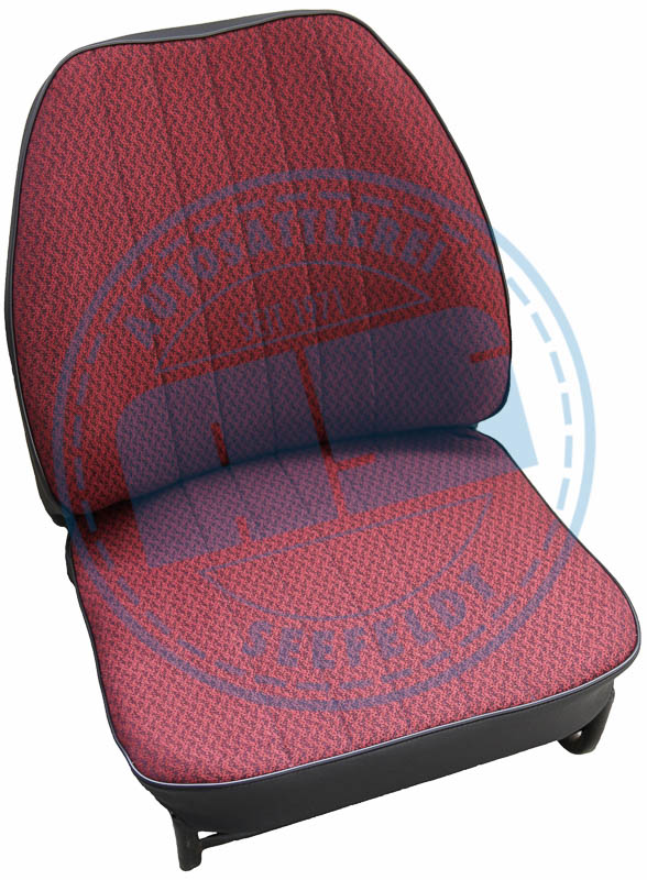 Sitzbezüge 601 Limo Komplettset, Stoff rot / Kunstleder schwarz / Keder  schwarz